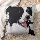 Coussin Collie frontalier noir et blanc au lever du soleil (Couverture)
