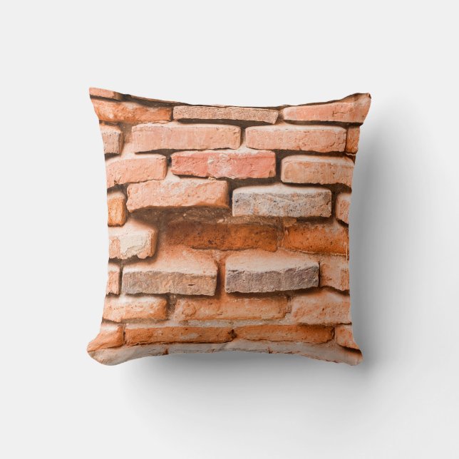 Coussin Collier vieux mur de brique arrière - plan et text (Recto)
