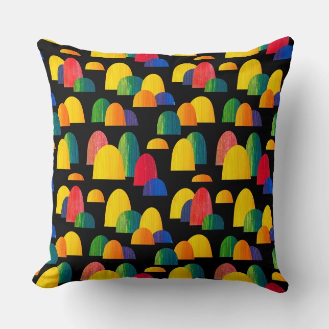 Coussin Collines Peintes - Noir (Recto)