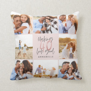 Coussin Colloque photo-parties scintillant rose de 40 ans