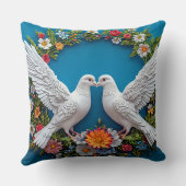Coussin Colombes de mariage Art (Verso)