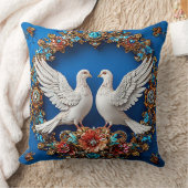 Coussin Colombes de mariage Fleurs oiseaux de mariage (Couverture)