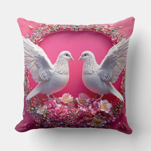 Coussin Colombes de mariage Romance de mariage classique (Recto)