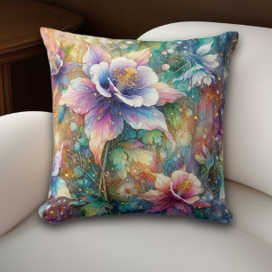 Coussin Colonnes Whimsical Spring Colonnes Florales Aquare