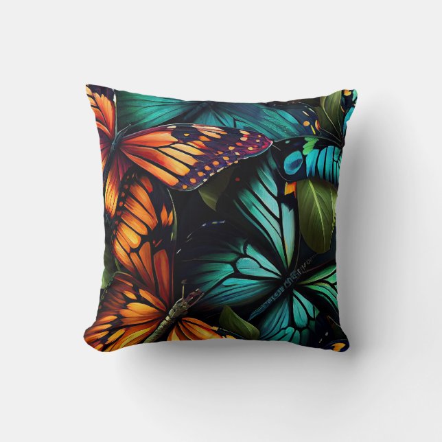 Coussin Color Burst – Butterflies in Motion (Recto)