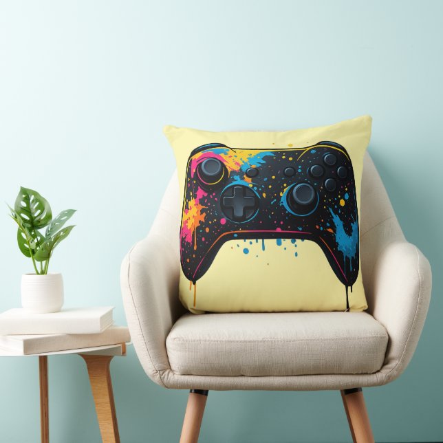 Coussin Color Splash Game Controller Sticker  (Chaise)