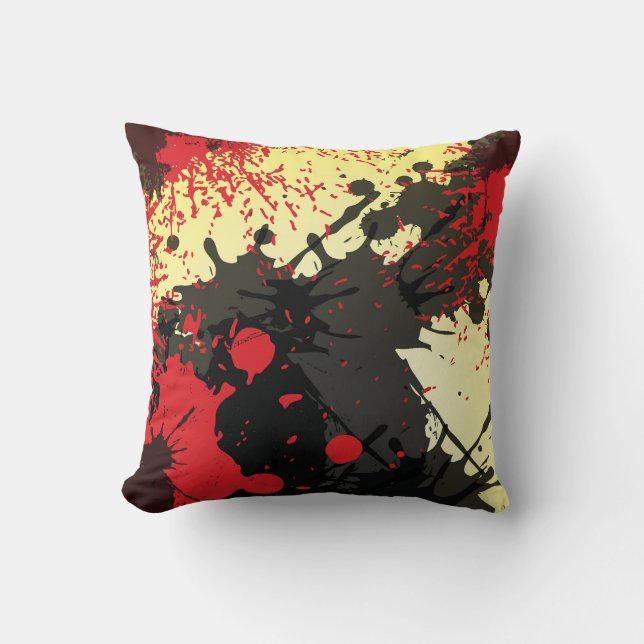 Coussin Coloré Abstrait de tches de peinture (Recto)
