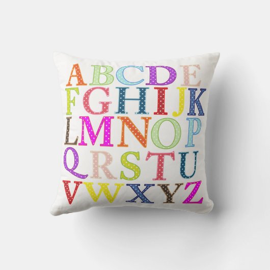 Coussin coloré d'alphabet (Verso)