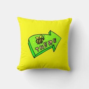 Coussin Coloré double face Jaune Bande noire