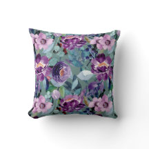 coussin coloré élégant aquarelle à fleurs