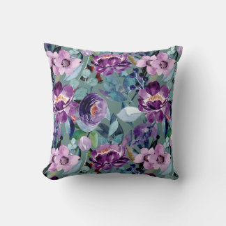 coussin coloré élégant aquarelle à fleurs