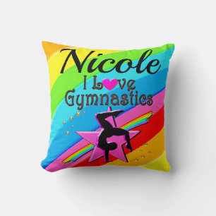 COUSSIN COLORÉ J'ADORE GYMNASTIQUE PERSONNALISÉ DESIGN