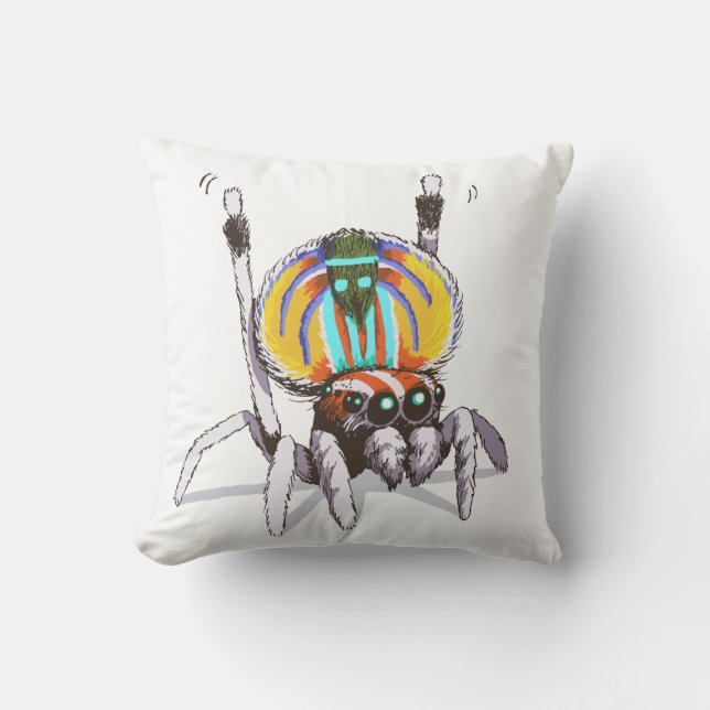Coussin coloré mignon d'art de dessin d'araignée (Recto)