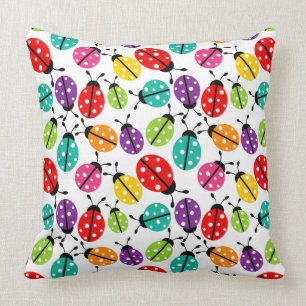 Coussin Coloré mignon Lady Bug Motif sans joint