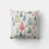 Coussin Coloré Pastel Pine de Noël Motif (Recto)