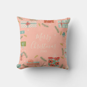 Coussin Coloré Retro Noël boîte cadeau de vacances