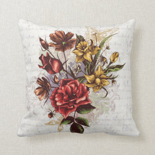 Coussin Coloré Romantique Vintage Floral Design