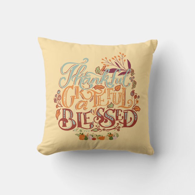 Coussin Coloré rustique Gâté Gratuit Béni (Recto)
