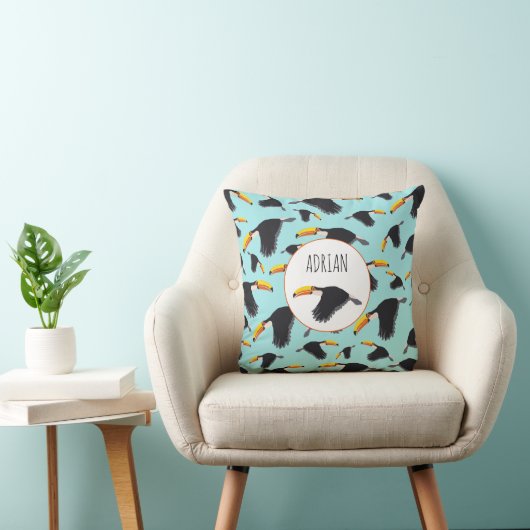 Coussin Coloré Toucan Tropical Bird Motif (Chaise)