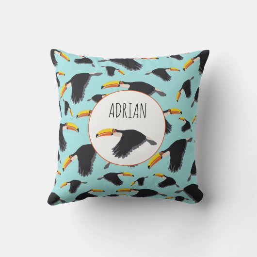 Coussin Coloré Toucan Tropical Bird Motif (Verso)