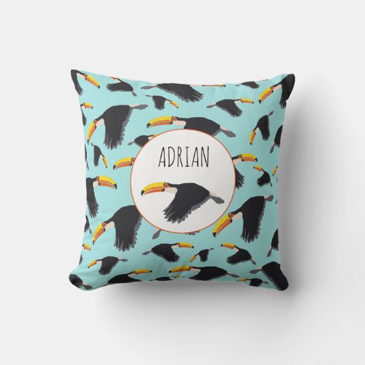 Coussin Coloré Toucan Tropical Bird Motif (Recto)
