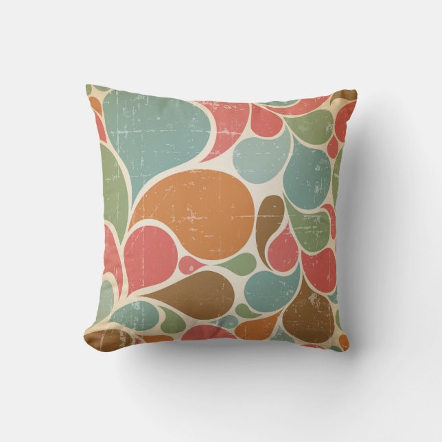 Coussin Colorés : Motif rétro Abstrait. (Recto)