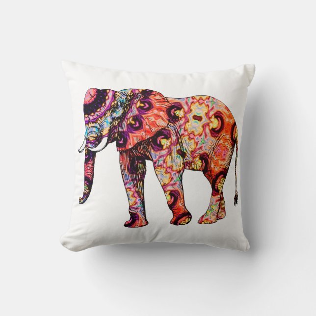 Coussin Colorful abstract elephant (Recto)