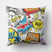 Coussin Colorful Comic Pop Art Speech Bubble Pattern (Verso)