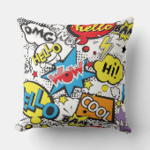 Coussin Colorful Comic Pop Art Speech Bubble Pattern (Recto)