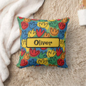 Coussin Colorful Dinosaur Footprints (Couverture)