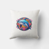Coussin Colorful Dolphin Mandala Art (Verso)