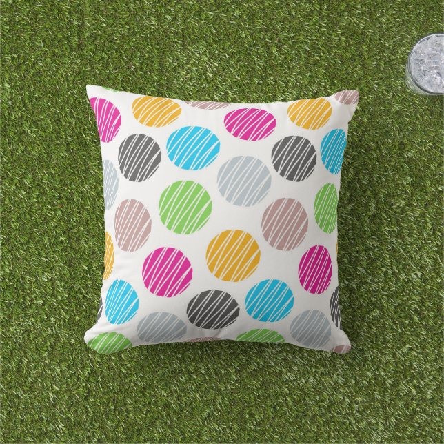 Coussin Colorful Dots Throw Pillow (Herbe)