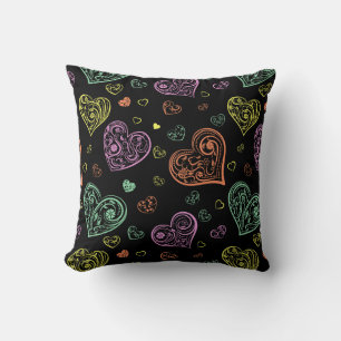 Coussin Colorful Floral Hearts Motif