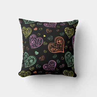 Coussin Colorful Floral Hearts Motif