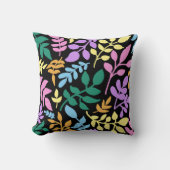 Coussin Colorful foliage in black background (Recto)