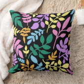 Coussin Colorful foliage in black background (Couverture)