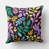 Coussin Colorful foliage in black background (Verso)