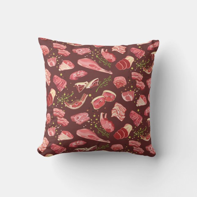 Coussin Colorful fresh pork meat seamless pattern var (Recto)