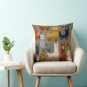 Coussin Colorful Llamas And Alpacas Mingle (Chaise)