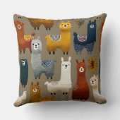 Coussin Colorful Llamas And Alpacas Mingle (Verso)