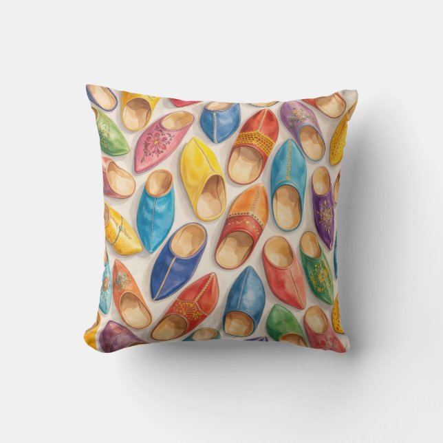 Coussin Colorful Moroccan Babouche Slippers (Recto)
