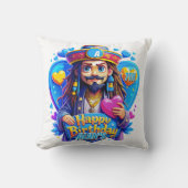 Coussin Colorful Pirate cadeaux d'anniversaire Illustratio (Recto)