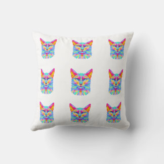 Coussin  Colorful Pop Art Cat Double-Sided Pillow