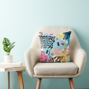 Coussin Colorful Retro 1990's Nineties Motif