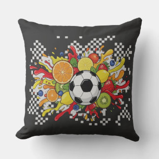 Coussin Colorful Soccer Checkerboard
