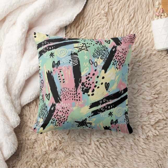 Coussin Colorful Urban Graffiti Pattern (12) (Couverture)