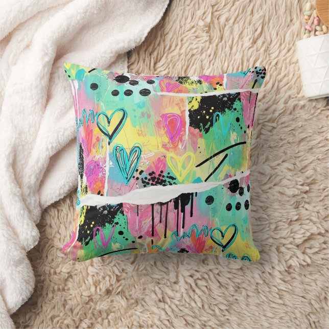 Coussin Colorful Urban Graffiti Pattern (7) (Couverture)