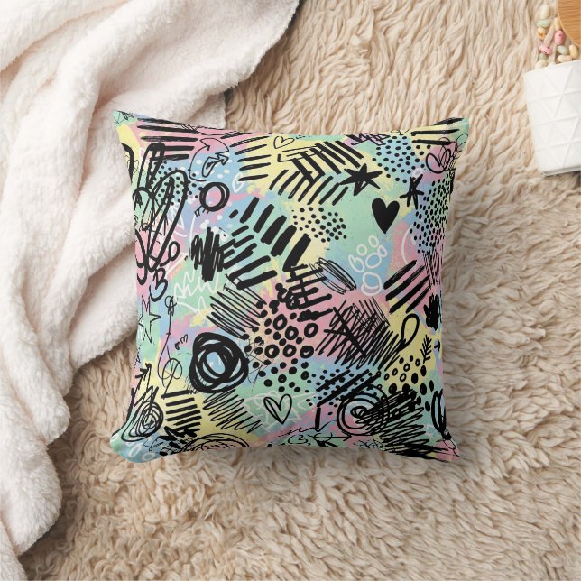 Coussin Colorful Urban Graffiti Pattern (9) (Couverture)
