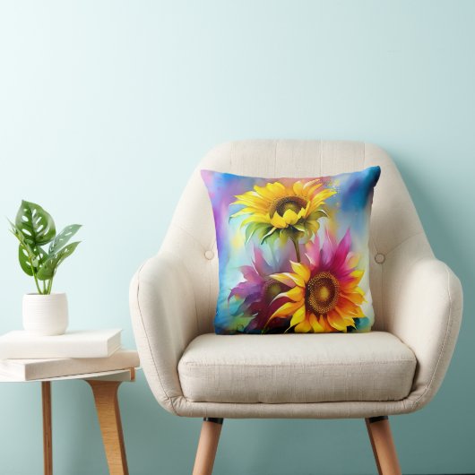 Coussin Colourful Sunflowers (Chaise)