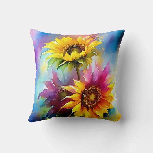 Coussin Colourful Sunflowers (Verso)